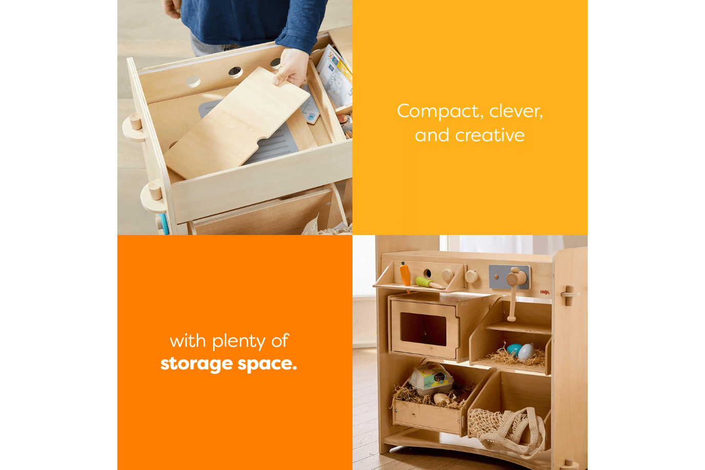 Haba Creative Play 3 in 1 – Play Kitchen, Store & Workshop