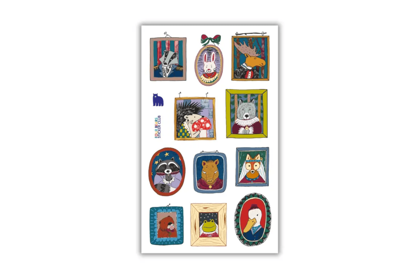 Four Bears Sticker Club Animal Portraits Four Bears Sticker Club Stickers (various styles)