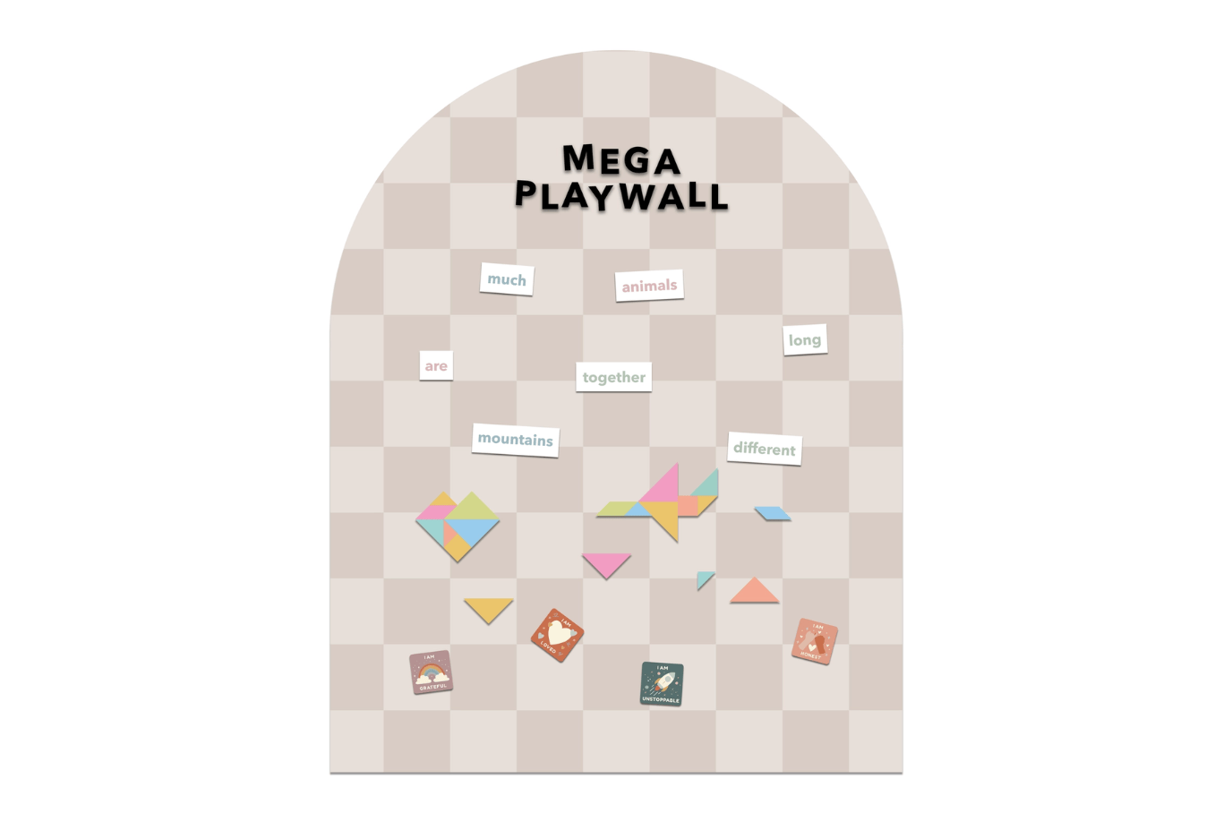 Cherrypick Neutral Check NEW & IMPROVED Mega Magic Playwall - Removable Magnetic Chalkboard Wall Decal