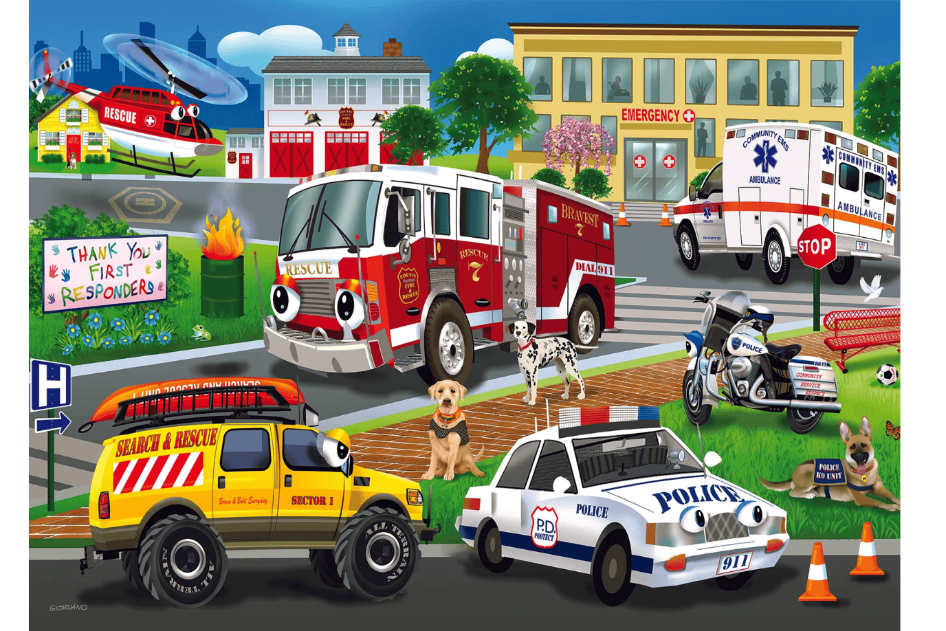 Outset Media Emergency Response 35 Piece Tray Puzzles (Multiple Themes)