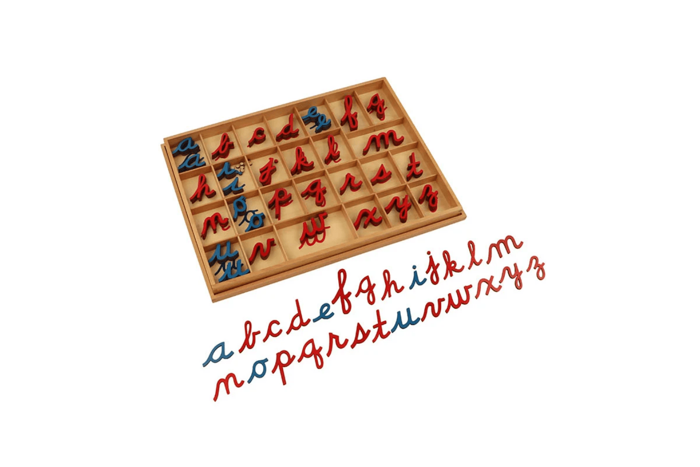 Adena Montessori Small Movable Alphabet with Box: Cursive