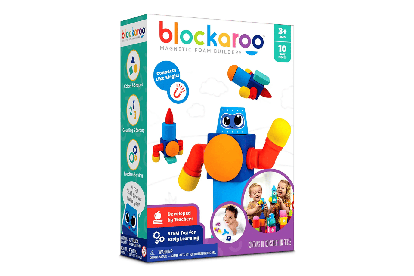 Incredible Novelties Blockaroo Magnetic Foam Builders - 10 pcs