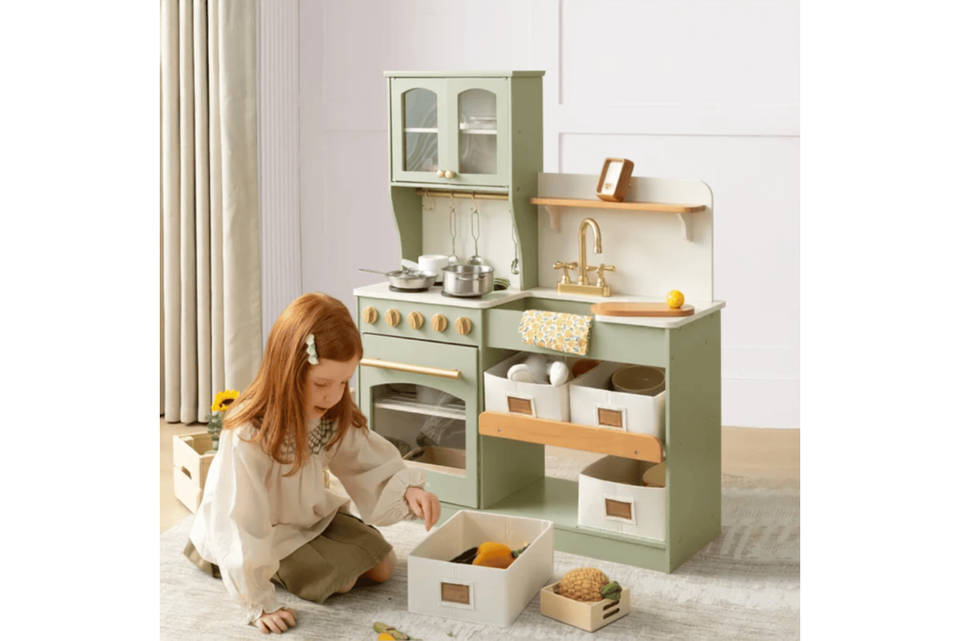 Tinyland Serenity Wooden Play Kitchen - Sage