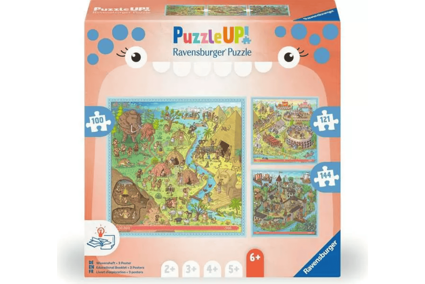 Puzzle UP! History - 100, 121 and 144 Piece Puzzles, Ravensburger, jigsaw puzzles for 6 year olds, jigsaw puzzles for 7 year olds, jigsaw puzzles for 8 year olds, jigsaw puzzles for 9 year olds, progressive jigsaw puzzles, The Montessori Room, Toronto, Ontario, Canada.