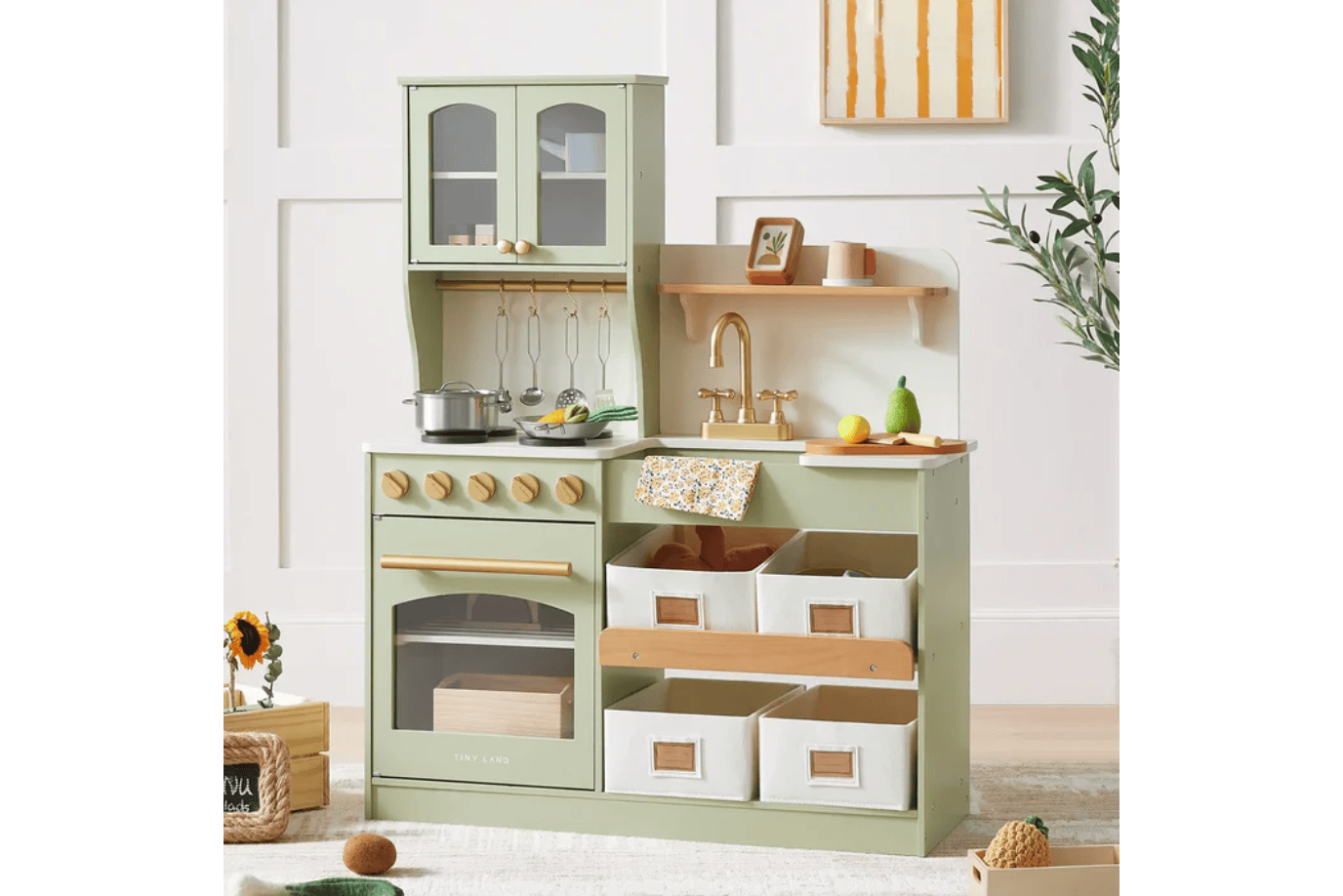 Tinyland Serenity Wooden Play Kitchen - Sage
