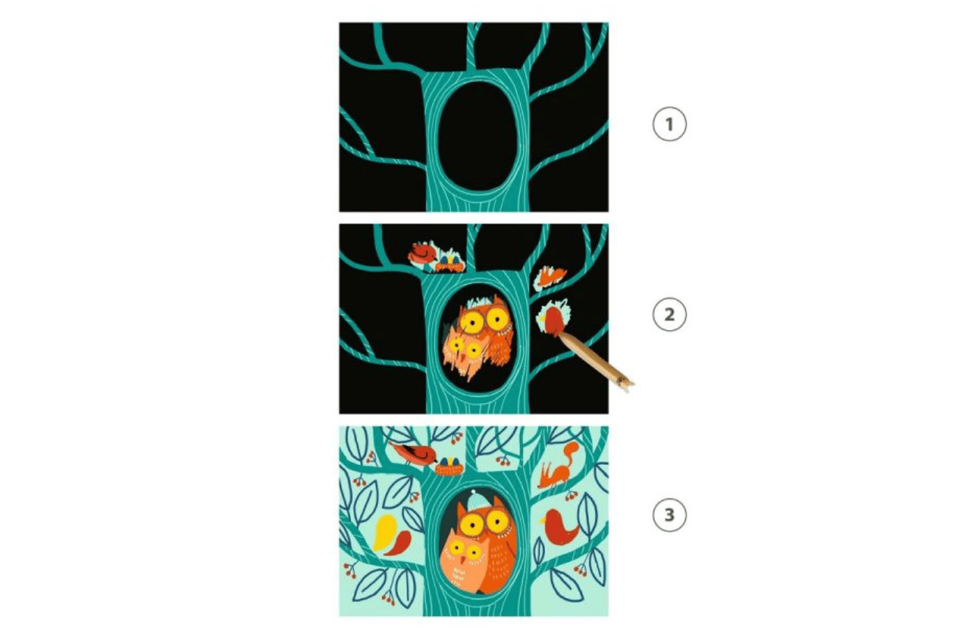 Ilo Learning About Animals Djeco Scratch Cards