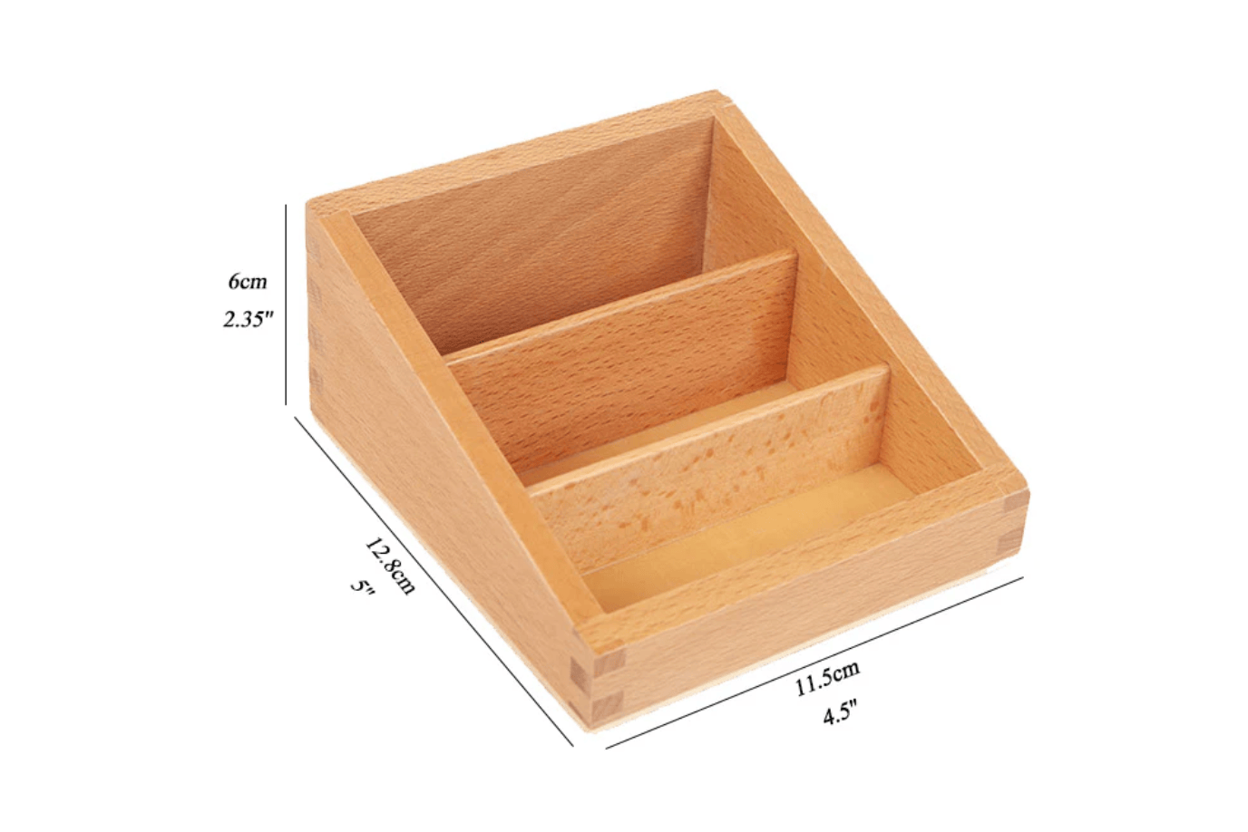 Adena Montessori Wooden 3-Part Cards Holder