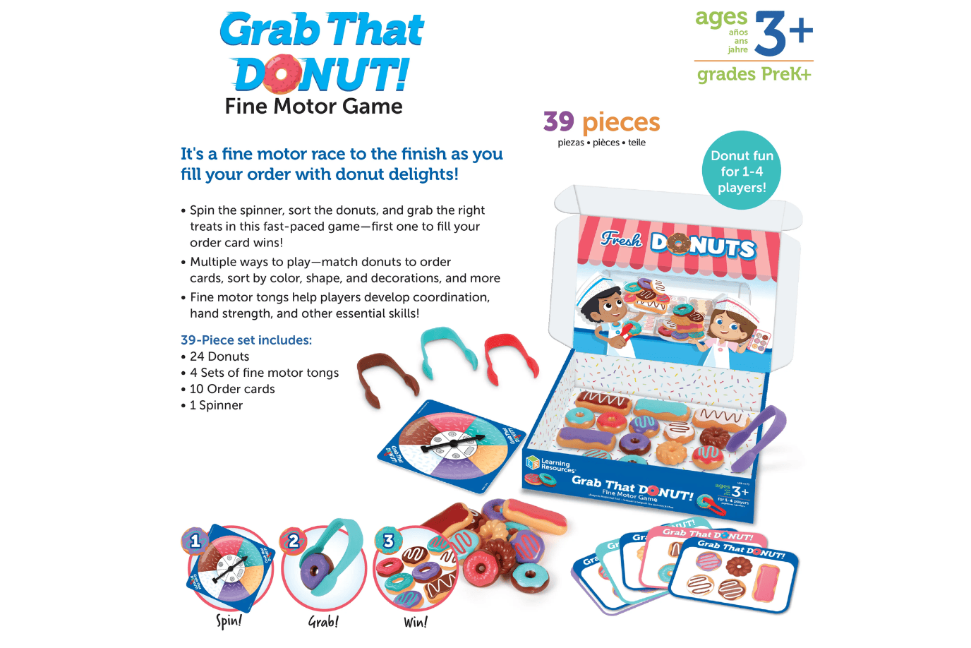 Playwell Grab That Donut! Fine Motor Game