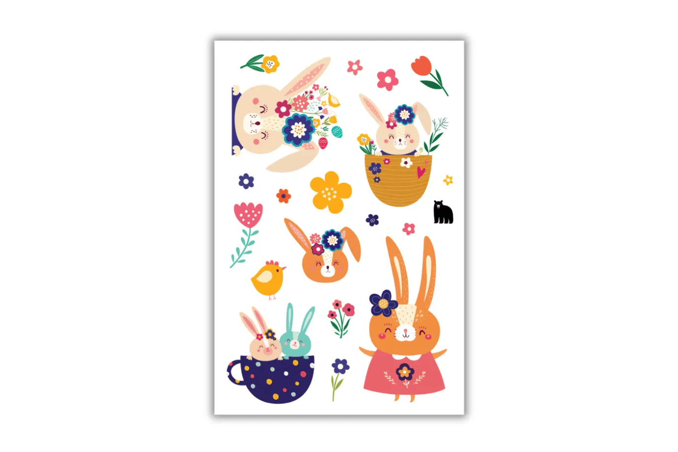 Four Bears Sticker Club Bunnies in A Basket Four Bears Sticker Club Stickers - Easter Stickers