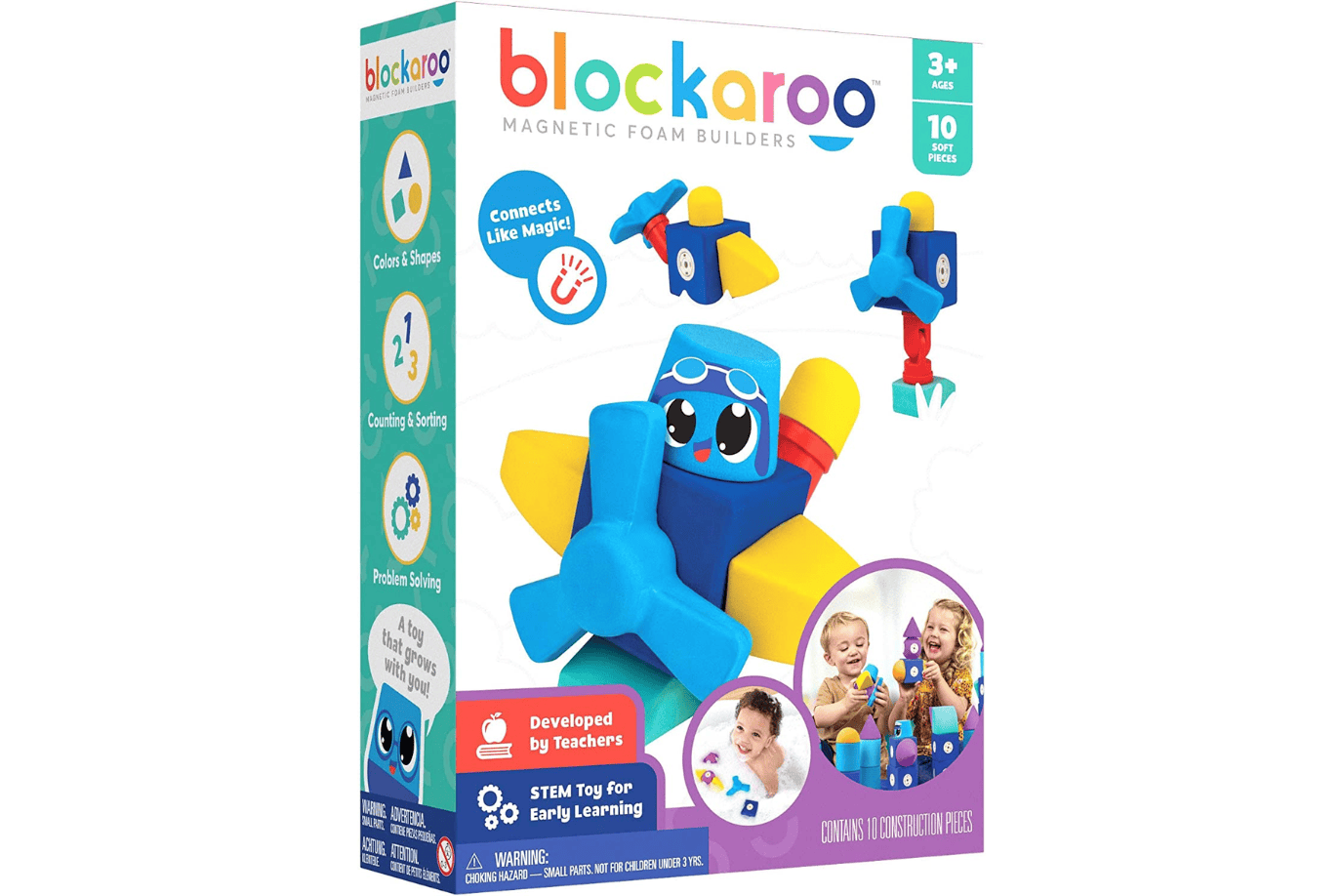 Incredible Novelties Blockaroo Magnetic Foam Builders - 10 pcs