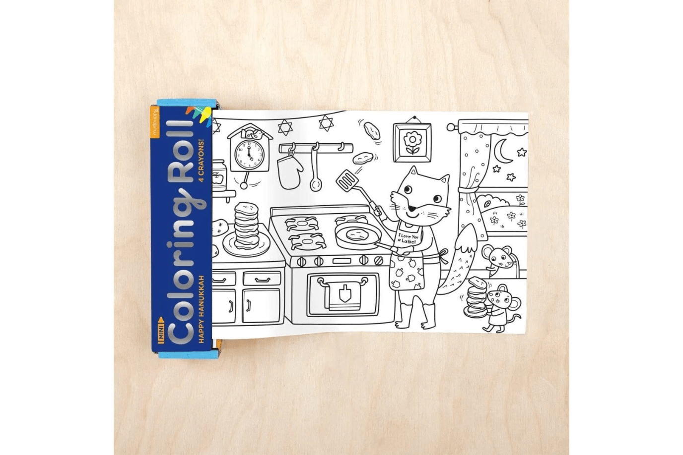Happy Hanukkah Mini Colouring Roll