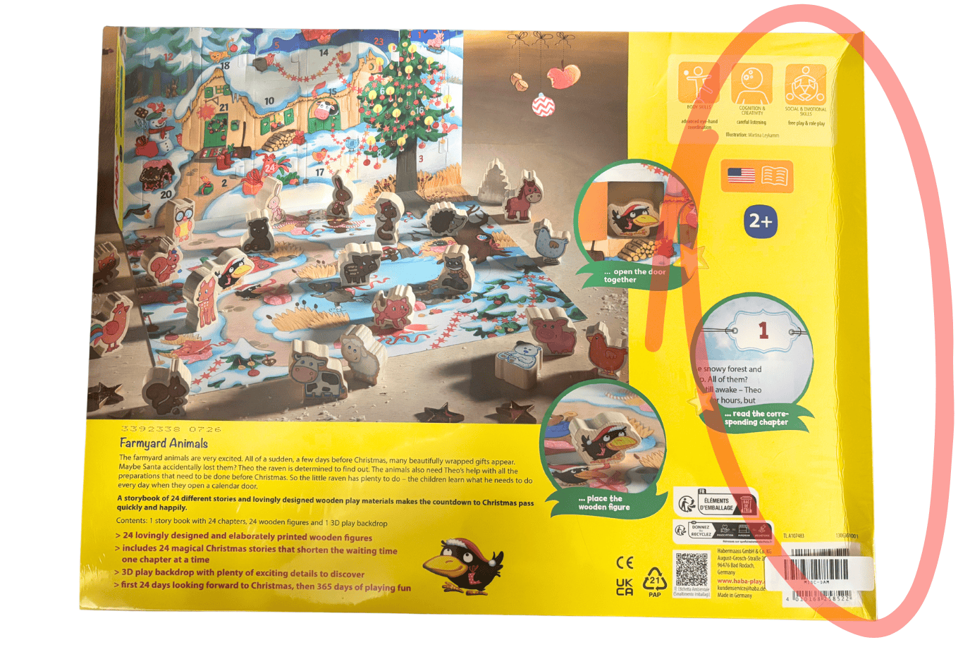 Haba My First Advent Calendar - Farmyard Animals - Damaged Box - FINAL SALE