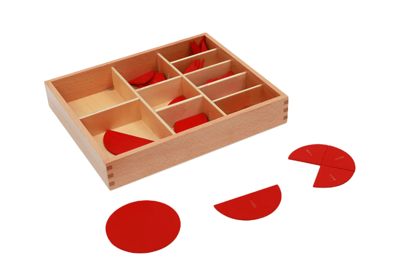 Adena Montessori Cut-Out Labeled Fraction Circles