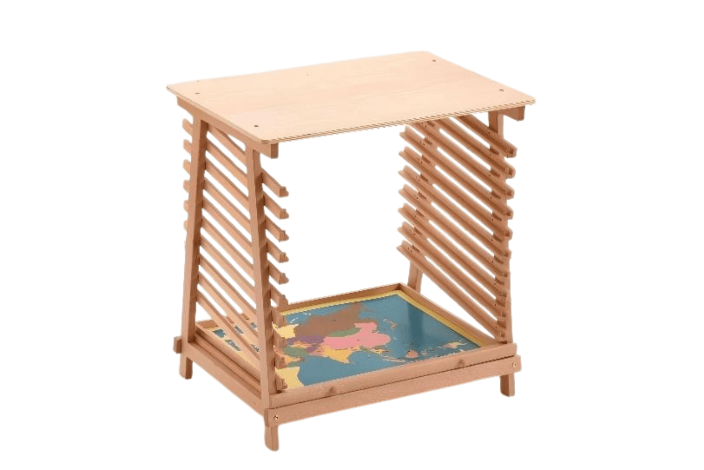 Adena Montessori Puzzle Map Stand with Control Map Storage ONLY Montessori Puzzle Maps & Storage Options