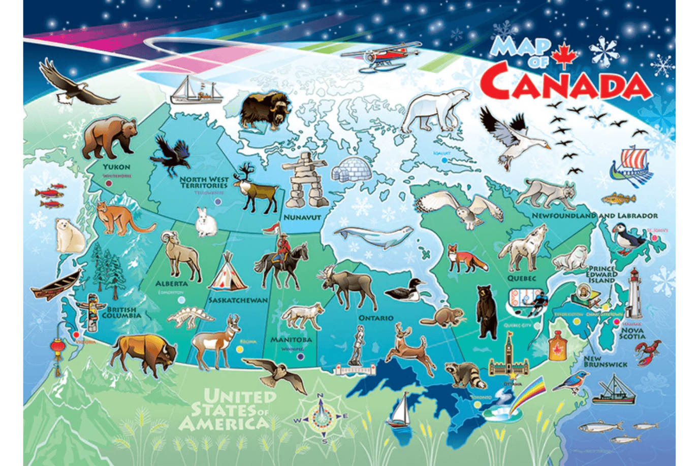 Outset Media Canada Map 35 Piece Tray Puzzles (Multiple Themes)