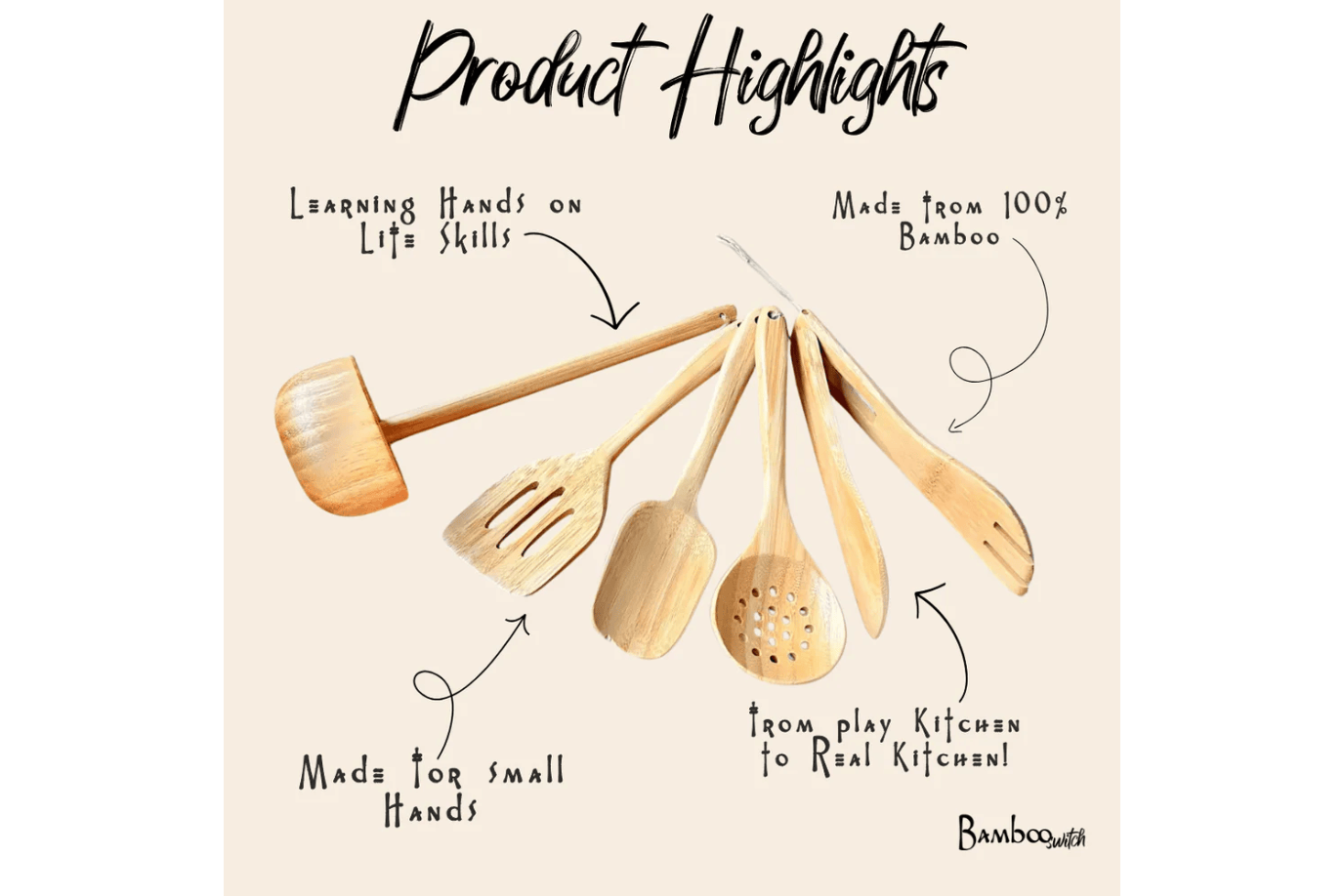 Bamboo Switch Children’s Bamboo Utensil Set | 5 Piece