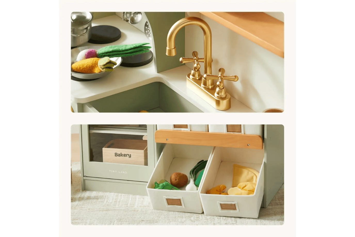 Tinyland Serenity Wooden Play Kitchen - Sage