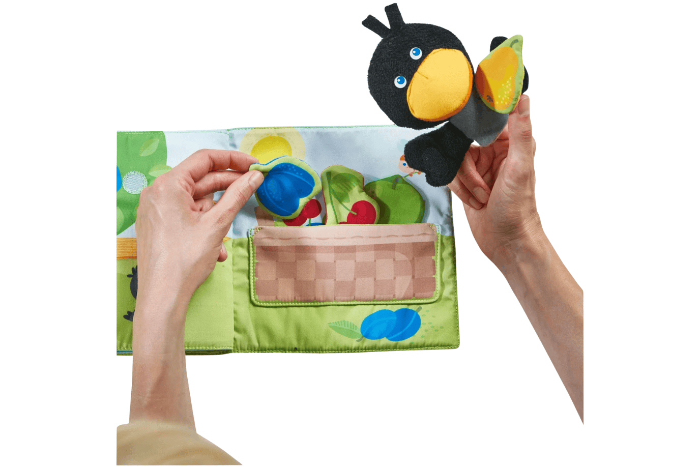 Haba Orchard Soft Book with Raven Finger Puppet
