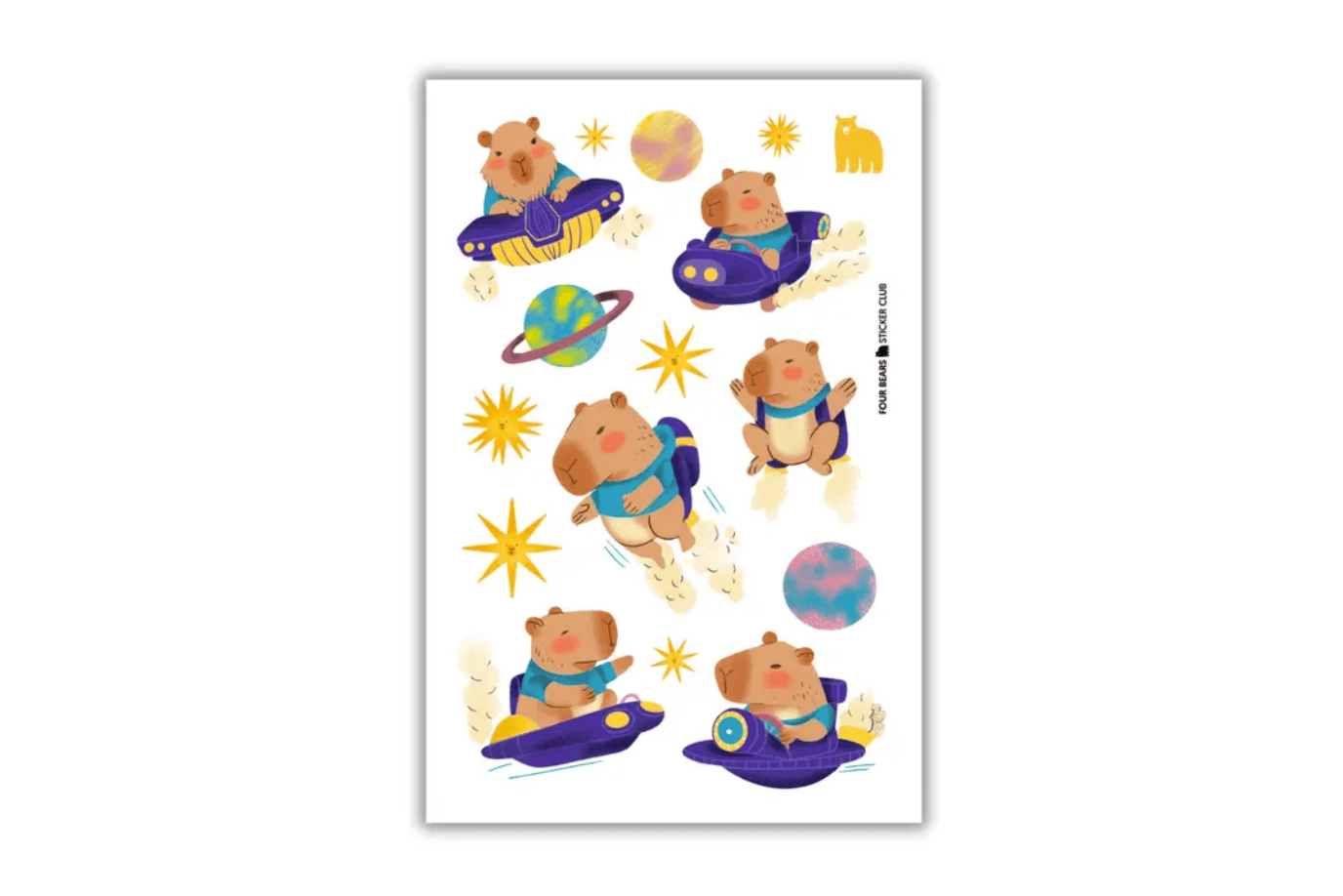 Four Bears Sticker Club Capy Comet Crew Four Bears Sticker Club Stickers (various styles)
