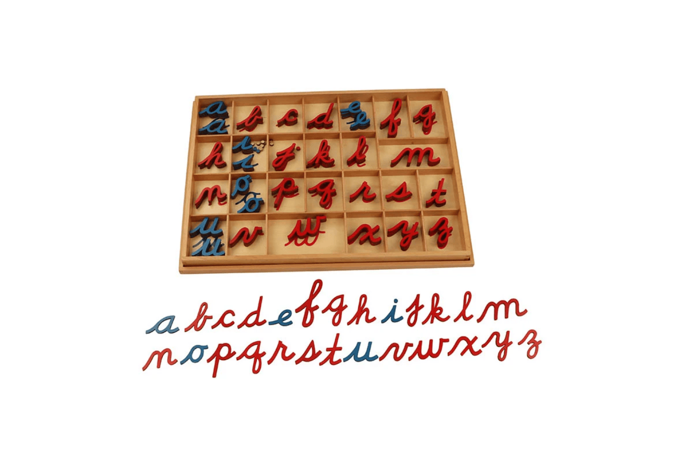 Adena Montessori Small Movable Alphabet with Box: Cursive