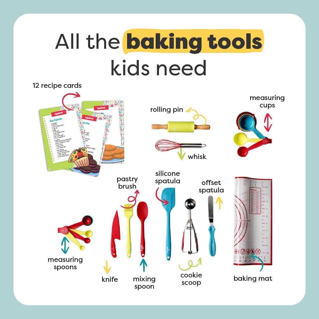 Baketivity Corp 31-Piece Children's Baking Tool Set from Baketivity