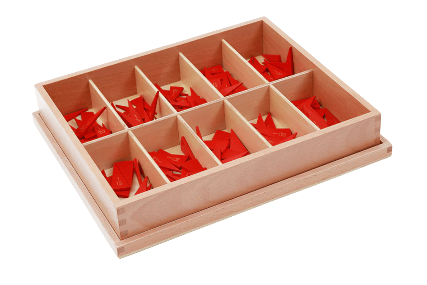 Adena Montessori 11-20 Cut-Out Labeled Fraction Circles