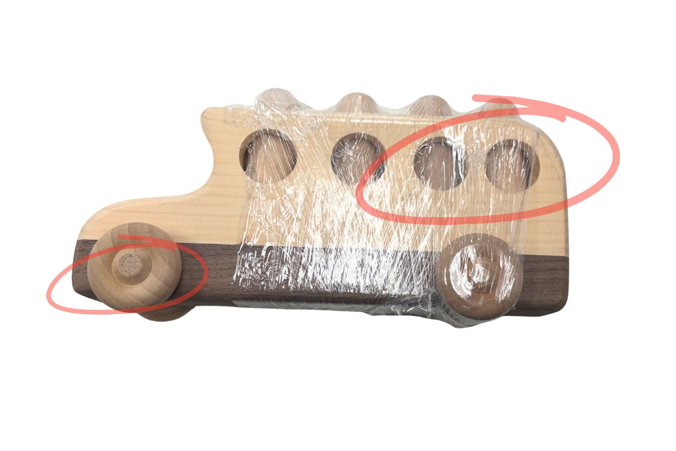 Wooden School Bus - Wood Imperfections - FINAL SALE