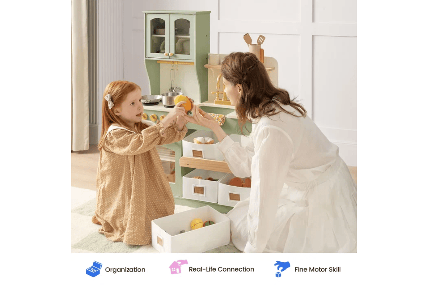Tinyland Serenity Wooden Play Kitchen - Sage