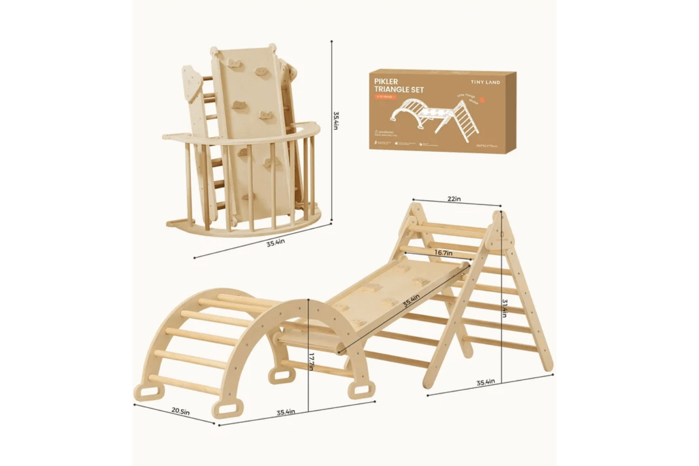 Tinyland Pikler Triangle Climbing Bundle