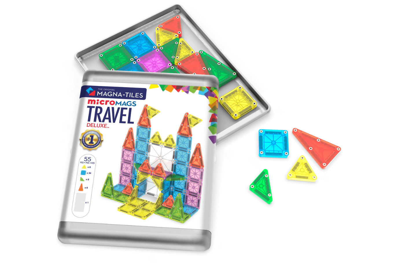 MAGNA-TILES® microMAGS 55 Piece DeluxeTravel Set
