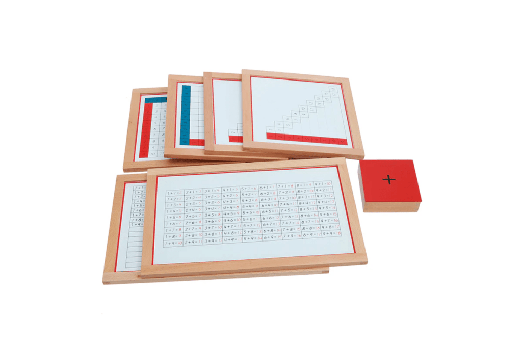 Addition Working Charts 1, 2, 3 & Blank, Montessori classroom materials, Montessori Casa materials, Montessori Primary materials, Montessori Elementary materials, Montessori Math materials, Montessori classroom packages, The Montessori Room, Toronto, Ontario, Canada.