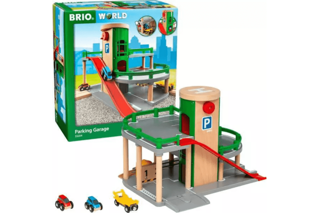 Brio Parking Garage, Brio roadways, Brio, wooden train set, best wooden train set, high quality wooden train set, best gifts for kids, The Montessori Room, Toronto, Ontario, Canada.