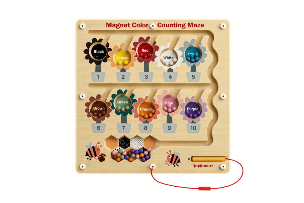 Topbright Busy Bee Maze, magnetic maze for kids, magnetic sorting toy, magnetic toy for kids, magnetic colouring sorting kids toys, magnetic colour and number toy for kids, Topbright Toronto, Canada