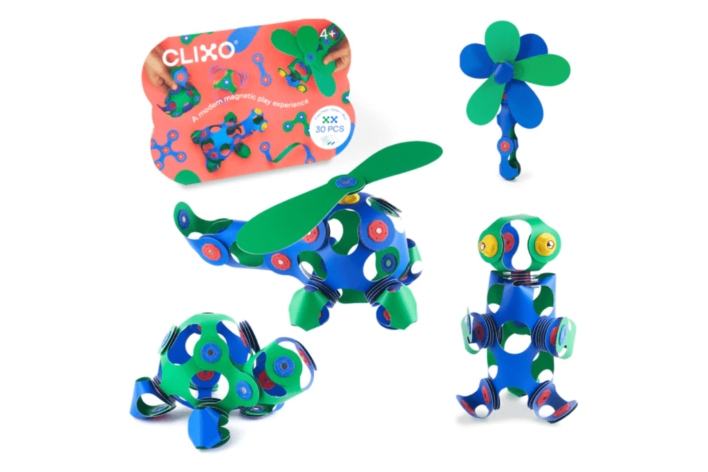 Clixo Crew Pack (30pcs), magnetic toys, best travel toys, STEM toys, building toys, The Montessori Room, Toronto, Ontario, Canada.