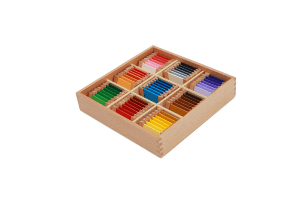 Colour Tablets - 3rd Box, Colour Box 3, Montessori Casa Materials, Montessori Sensorial Materials, budget-friendly Montessori materials, The Montessori Room, Toronto, Ontario, Canada.
