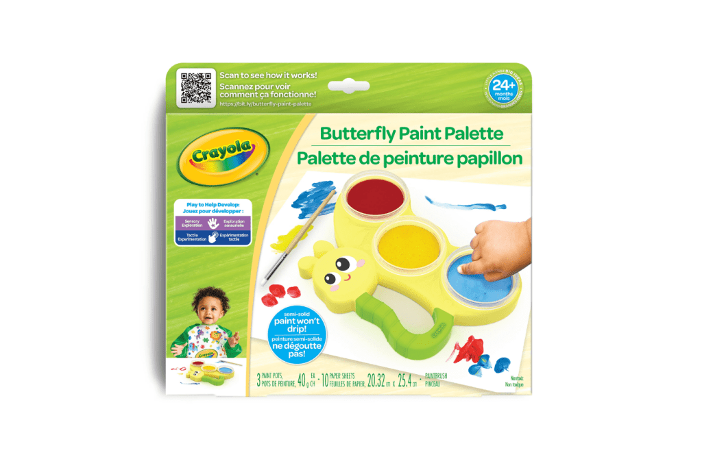 Crayola Butterfly Paint Palette, finger paints for toddlers, toddler finger paint sets, toddler finger paint, easy toddler craft, toddler craft ideas, toddler finger paint crafts, Toronto, Canada