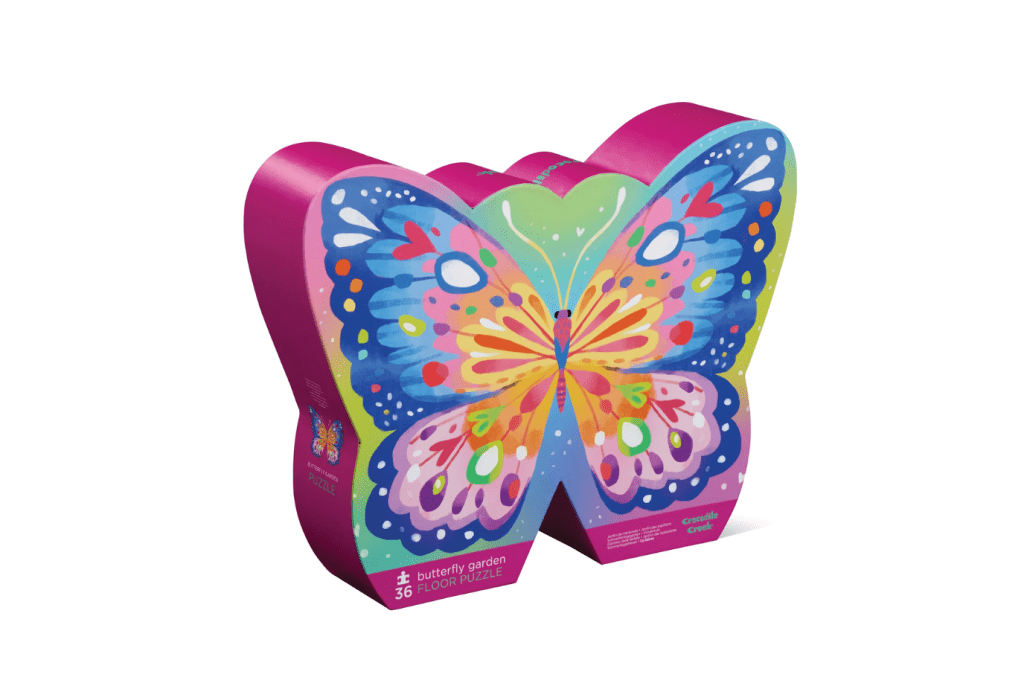 Crocodile Creek Butterfly Garden Puzzle (36 Pieces), jigsaw puzzles for preschoolers, 3 years and up, best puzzles for kids, best floor puzzles for kids, The Montessori Room, Toronto, Ontario, Canada.