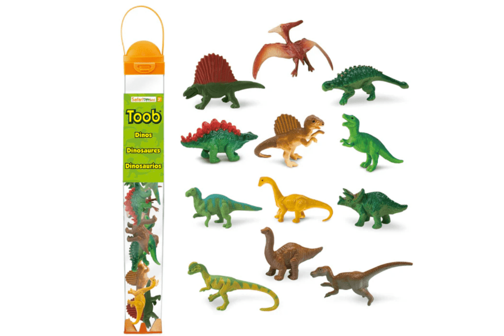 Dinos Toob, Safari LTD, 3 years and up, Free nomenclature cards, realistic language figurines, Montessori language materials, imaginative play, language materials, The Montessori Room, Toronto, Ontario, Canada.