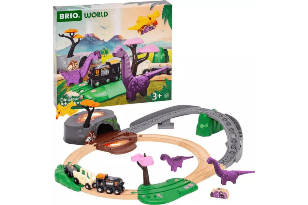 BRIO World Train Set Dinosaur Adventure Set, wooden train sets, best wooden train sets, high quality wooden train sets, best gifts for kids, The Montessori Room, Toronto, Ontario, Canada.