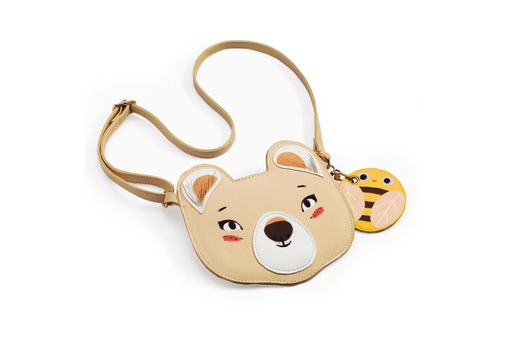 Djeco Animal Purse, purses for children, children's purse, purse for pretend play, bear purse, cheetah purse, koala purse, The Montessori Room, Toronto, Ontario, Canada.