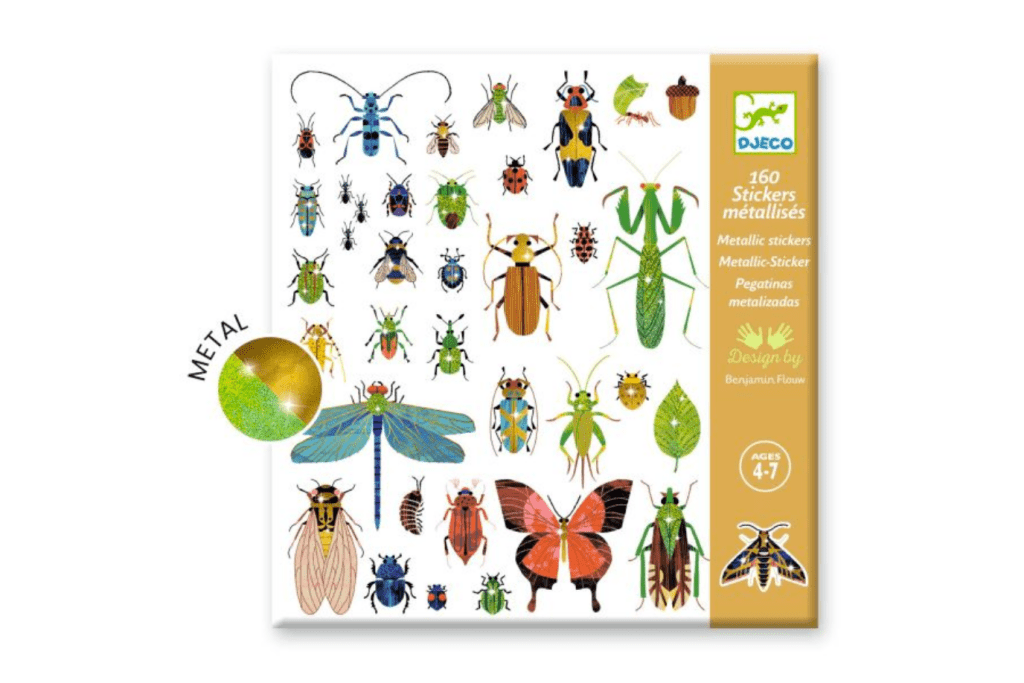 Djeco Metallic Stickers / Microcosmos #CO 10#, bug stickers for kids, Toronto, Canada