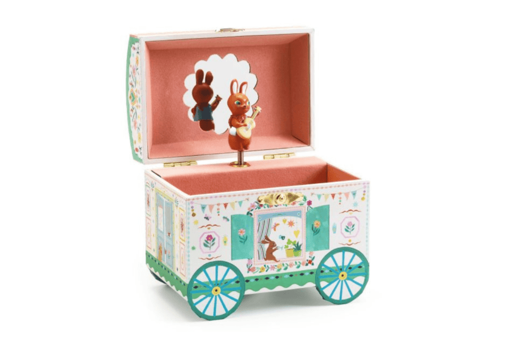 Djeco Enchanted Caravan music box, djeco music box, kids jewelry box, kids music box, children's jewelry box, jewelry box for kids toronto, Toronto, Canada