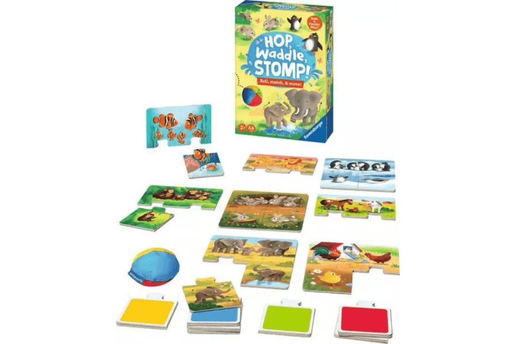 Hop Waddle Stomp!, Ravensburger, games for toddlers, board games for kids, best board games for toddlers, The Montessori Room, Toronto, Ontario, Canada.