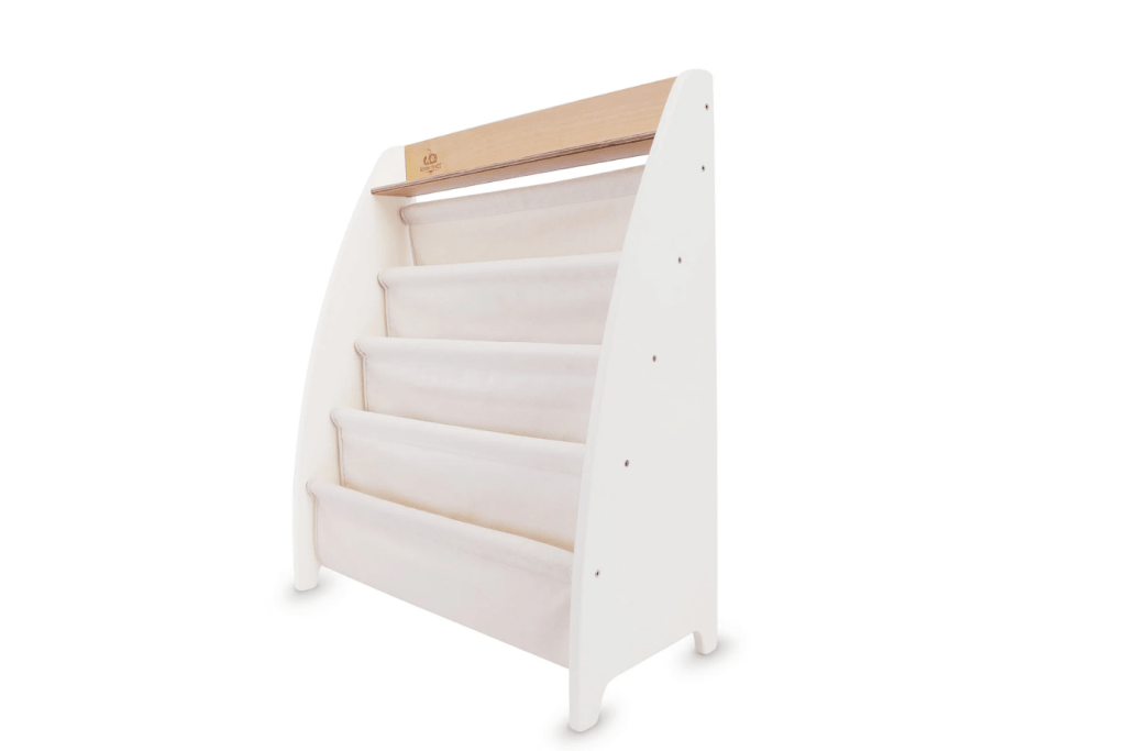 Kinderfeets Sling Bookshelf, children's bookshelf, bookshelf for children's room, toddler bookshelf, The Montessori Room, Toronto, Ontario, Canada.