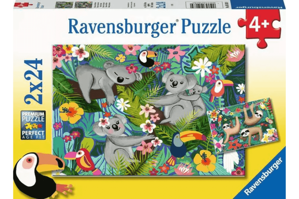 Children’s Jigsaw Puzzle Koalas and Sloths - 24 Pieces Puzzle, Ravensburger, jigsaw puzzles for kids, best jigsaw puzzles for kids, The Montessori Room, Toronto, Ontario, Canada.