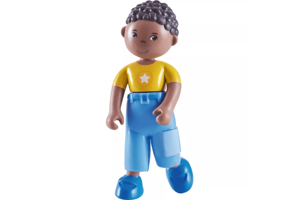 Little Friends Doll, HABA, Little Friends collection, miniature dolls, toy dolls, dolls for dollhouse, best pretend play toys, best gifts for 3 year olds, best gifts for 4 year olds, best gifts for 4 year olds, imaginative play toys, The Montessori Room, Toronto, Ontario, Canada.
