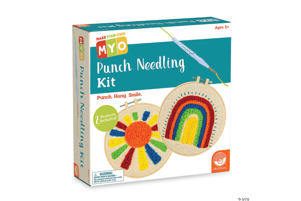 Make Your Own Punch Needling Craft Kit, craft kits for kids, gifts for crafty kids, best gifts for 8 years and up, unique gifts for 8 years and up, The Montessori Room, Toronto, Ontario, Canada.