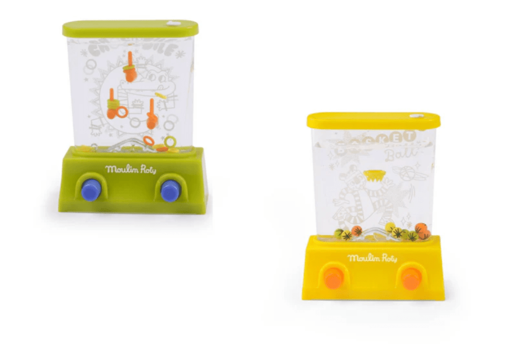 Mini Water Game by Moulin Roty, retro water games, retro games for kids, loot bag ideas, stocking stuffers for kids, travel toys, The Montessori Room, Toronto, Ontario, Canada.