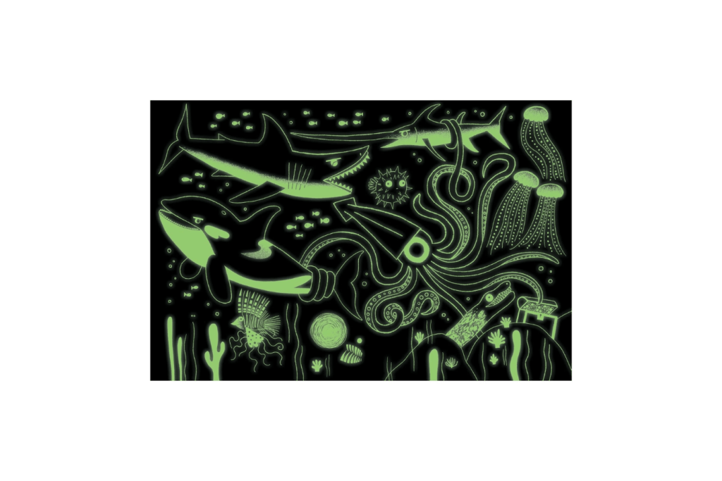 Ocean Predators 100 Piece Glow in the Dark Puzzle