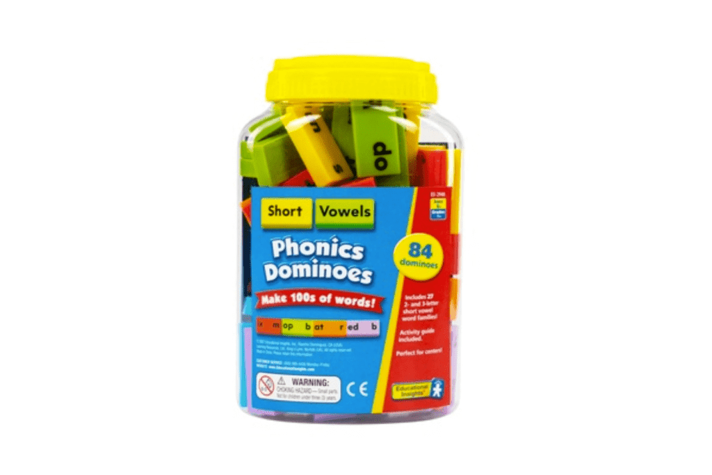 Phonics Dominoes - Short Vowels, Educational Insights, games that teach children how to read, games that teach children how to spell, interactive language games, classroom games, The Montessori Room, Toronto, Ontario, Canada.